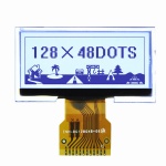 128X48 FSTN FPC connector LCD screen display with white led backlight Custom small size LCD module