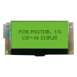 128X64 Graphic LCD STN Yellow-Green display module with PCB board